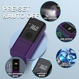 Bergmann VoltAir Cordless + Corded Portable Digital Tyre Inflator for Cars, Bikes, Toys  Bicycles