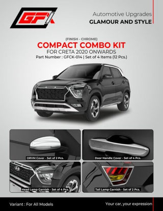 Hyundai Creta 2020 Onward GFX Super Combo Kit – Chrome Finish
