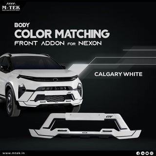 M-Tek Body Color Matching Addon Kit (Front and Rear) for TATA NEXON - Calgary White