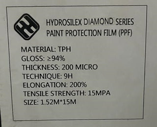 HYDROSILEX PAINT PROTECTION FILM (PPF) DIAMOND SERIES