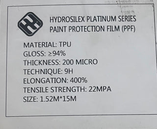 HYDROSILEX PAINT PROTECTION FILM (PPF) PLATINUM  SERIES