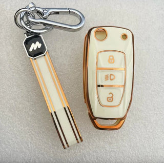 MOGATO KEY COVER WITH KEY CHAIN KIA-2 WHITE