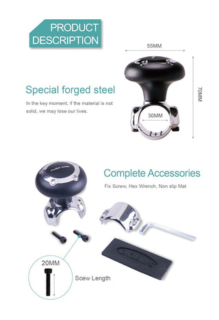 HYPERSONIC Car Power Handle Steering Wheel Spinner Knob HP2418