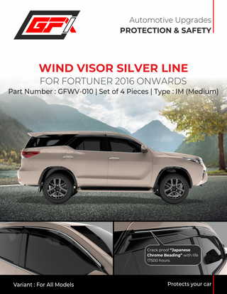 GFX FORTUNER 2016 ONWARDS WIND VISOR SILVER LINE