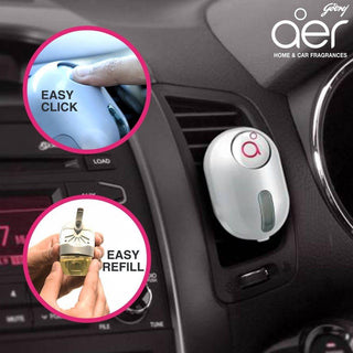 Godrej Aer Click, Car Vent Air Freshener Kit Petal Crush Pink 10g