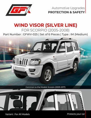 GFX SCORPIO 2005-2008 WIND VISOR SILVER LINE