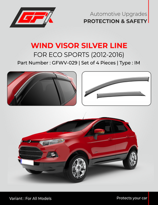 GFX ECO SPORT 2013 ONWARDS WIND VISOR SILVER LINE