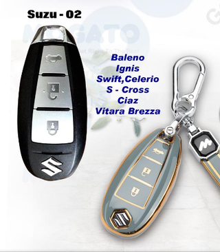 MOGATO KEY COVER WITH KEY CHAIN SUZUKI-2 GREY