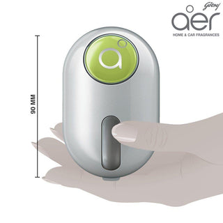 Godrej Aer Click, Car Vent Air Freshener Kit Fresh Lush Green 10g
