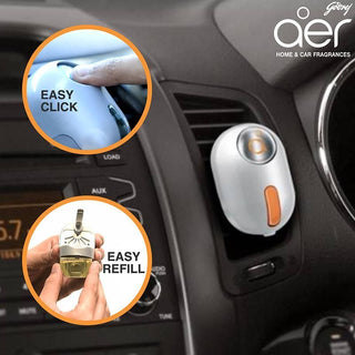 Godrej Aer Click, Car Vent Air Freshener Kit Bright Tangy Delight 10g