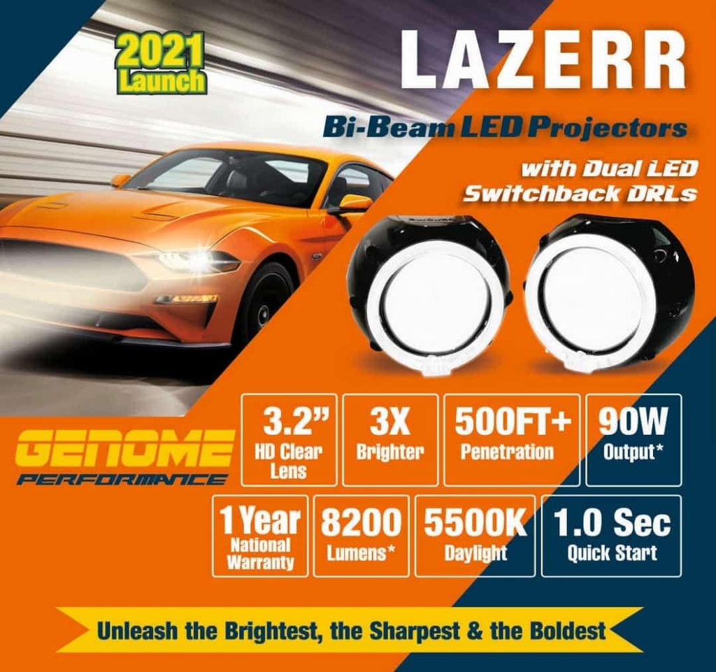 Lazerr BiBeam LED Projector Kit Black ( with indicator