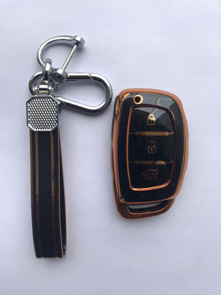 MOGATO KEY COVER WITH KEY CHAIN HYUNDAI-1 BLACK