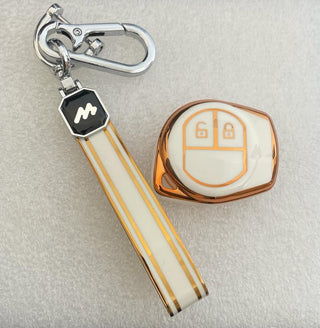 MOGATO KEY COVER WITH KEY CHAIN SUZUKI-1 WHITE