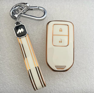 MOGATO KEY COVER WITH KEY CHAIN HONDA-1 WHITE