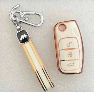 MOGATO KEY COVER WITH KEY CHAIN FORD-7 WHITE