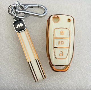 MOGATO KEY COVER WITH KEY CHAIN TATA-1 WHITE