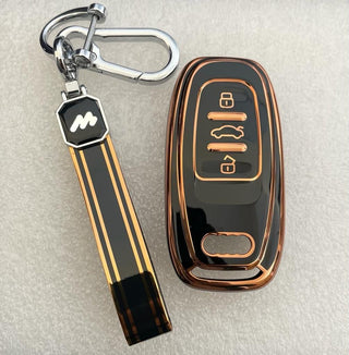 MOGATO KEY COVER WITH KEY CHAIN AUDI-1 BLACK