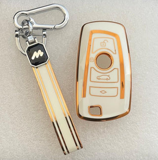 MOGATO KEY COVER WITH KEY CHAIN BMW-2 WHITE