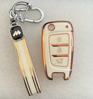 MOGATO KEY COVER WITH KEY CHAIN HYUNDAI-5 WHITE