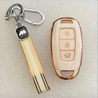 MOGATO KEY COVER WITH KEY CHAIN HYUNDAI-13 WHITE