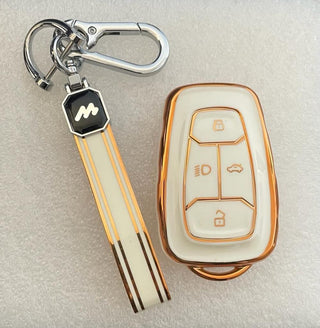 MOGATO KEY COVER WITH KEY CHAIN TATA-2 WHITE