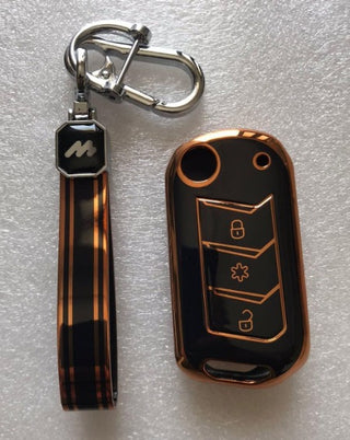 MOGATO KEY COVER WITH KEY CHAIN MAHINDRA-3 BLACK