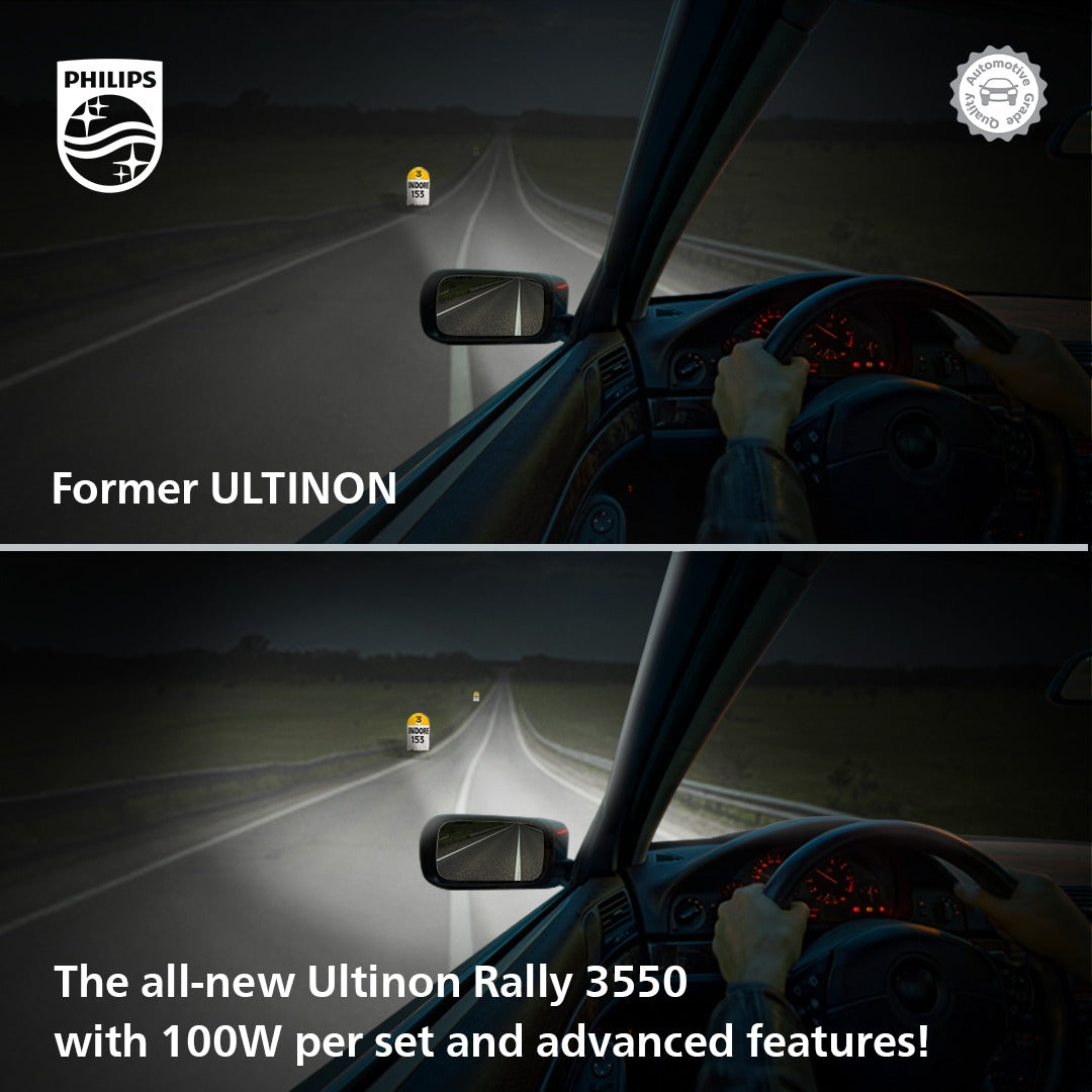 Philips LED H7 Ultinon Rally 3551 Max Power 50W 4500LM Car Headlight 6500K  White LED Lamps Max Lumen Watt PX26d LUM11972U3551X2