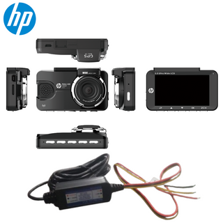 HP F450X (FULL HD - 1080P Recording, GPS + WI-FI) Front & Rear Dash Cam with Hard Wiring Kit