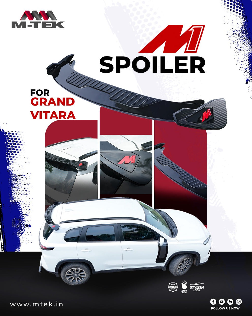 M-TEK M1 Rear SPOILER GRAND VITARA : Dolphin Accessories ...
