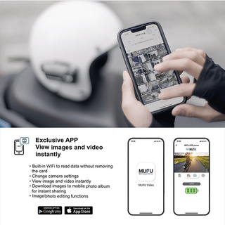 MUFU V20S : FULL HD Helmet Mounted, Compact, Dual-lens Motorcycle Driving Recorder (Motorcycle Camera)