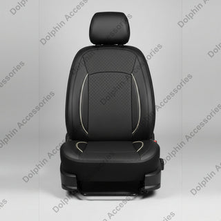 Dolphin Seat Cover Coral Plus Black Seat  Cover With Silver Piping 