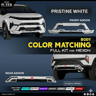 M-Tek Body Color Matching Addon Kit (Front and Rear) for TATA NEXON - Pristine White