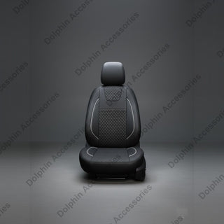 Dolphin Seat Cover Hmt Black Seat Cover With Silver White Piping 
