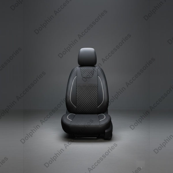 Dolphin Seat Cover Hmt Black Seat Cover With Silver White Piping 
