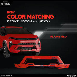 M-Tek Body Color Matching Front Addon for TATA NEXON - Flame Red