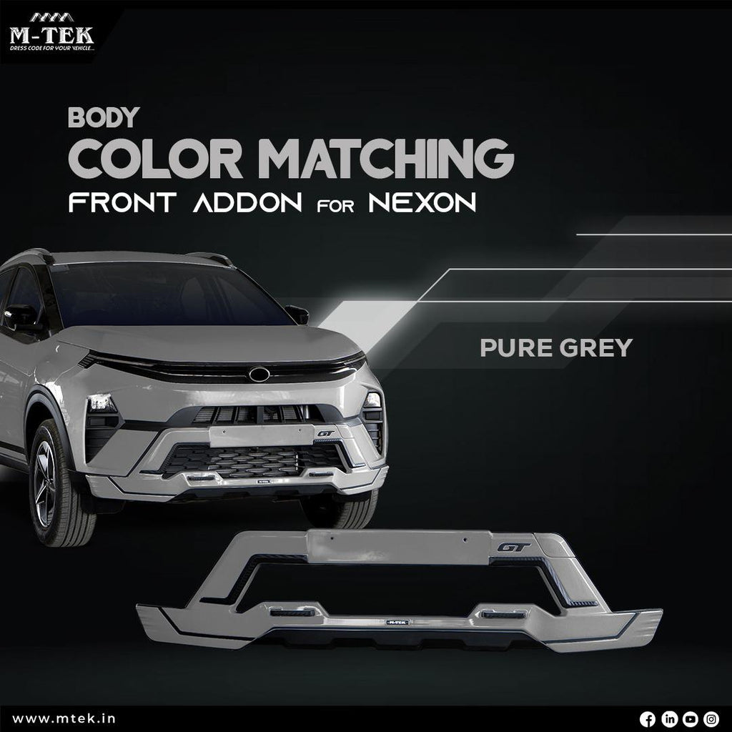 M-Tek Front & Rear Body Color Addon GT Kit for TATA Nexon – Pure Grey ...