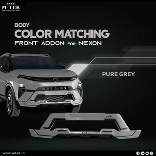 M-Tek Body Color Matching Front Addon for TATA NEXON - Pure Grey