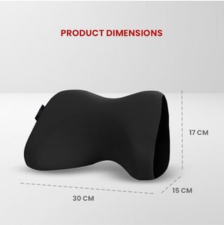 M-Tek Car Neck Support Pillow with Memory Foam (Black) | Dolphin Accessories