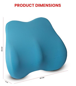 M-Tek Lumbar Back Pillow Comfort & Support (Blue)