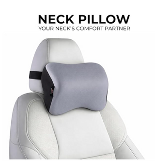 M-Tek Memory Foam Cooling Gel Neck Pillow for Car (Grey)