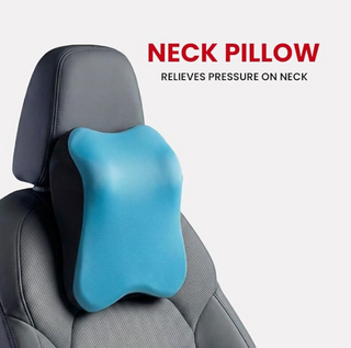 M-Tek Memory Foam Neck Pillow Car Seat & Office Chair Ergonomic Cervical Support Cushion (Blue)