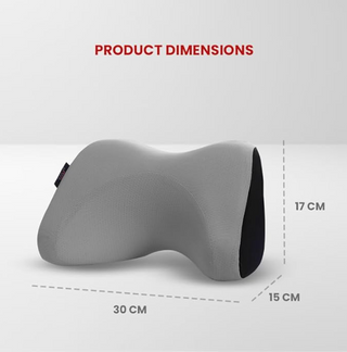 M-Tek Memory Foam Neck Pillow for Car & Office Chair (Grey)