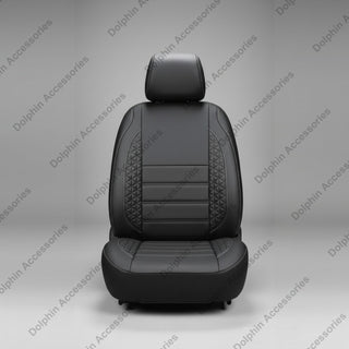 Dolphin Seat Cover Mars Black Seat Cover With Silver White Threading