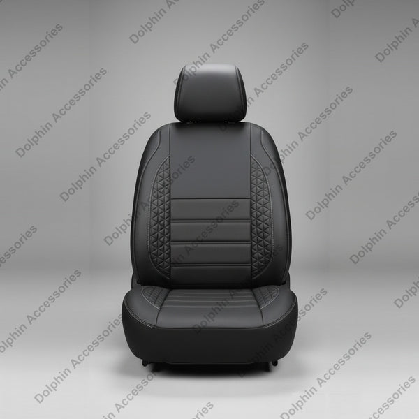 Dolphin Seat Cover Mars Black Seat Cover With Silver White Threading