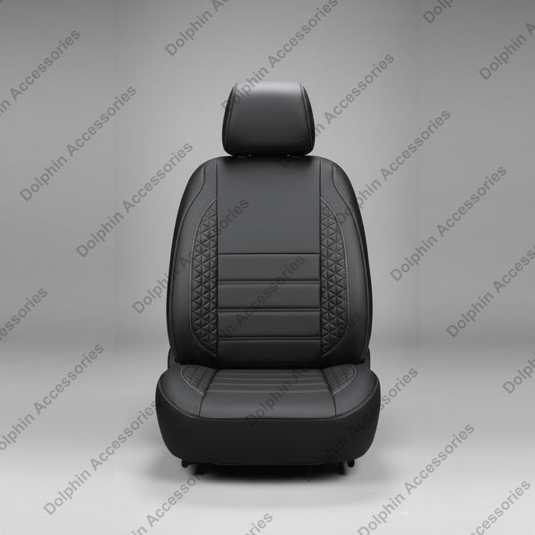 Dolphin Seat Cover Mars Black Seat  Cover With White Threading