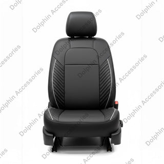Dolphin Seat Cover Orbit Black Seat Cover With Silver White Piping 