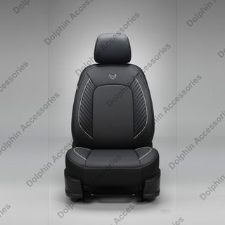 Dolphin Seat Cover Orbit Black Seat Cover With White Piping And Threading
