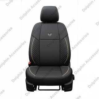 Dolphin Seat Cover Orbit Black Seat Cover With Beige Piping 