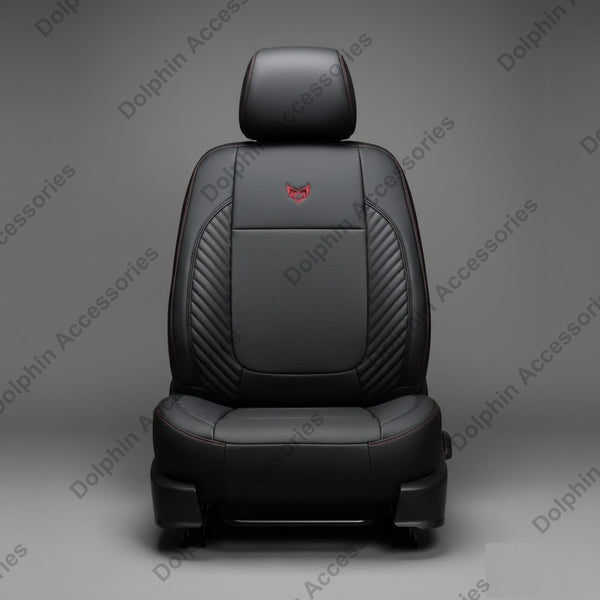 Dolphin Seat Cover Orbit Black Seat Cover With Red Threading