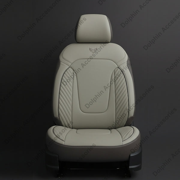 Dolphin Seat Cover Orbit Dark Grey / White Seat Cover With Ice Grey Piping